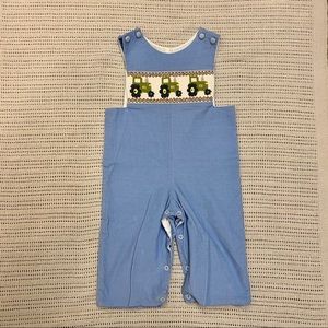 TRUE Smocked Tractor Corduroy Longall